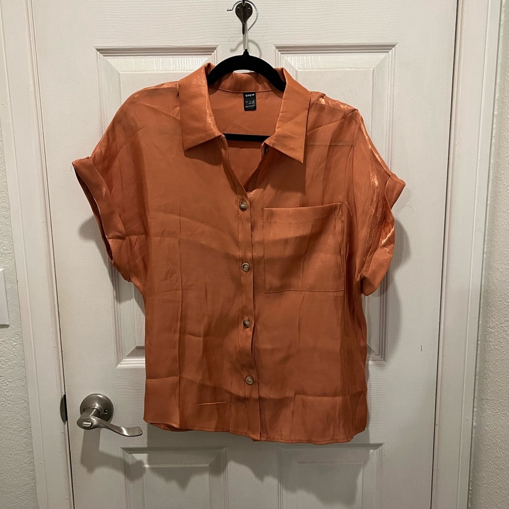 Coral Button-Up Shirt